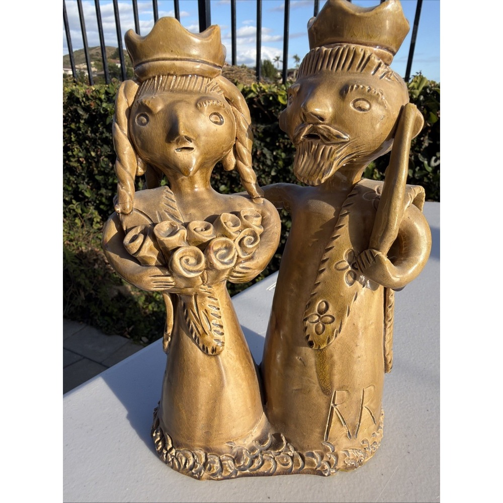 Rosa Ramalho 8" Miracle of the Roses Folk Art Sculpture, Signed RR - Portugal